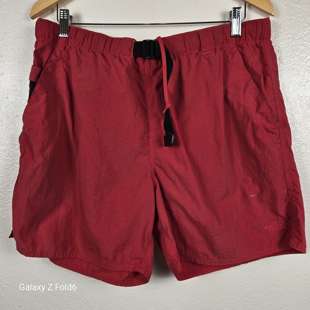 The North Face Red Nylon Hiking Swim Hybrid‎ Shorts Men’s M Adjustable Belt